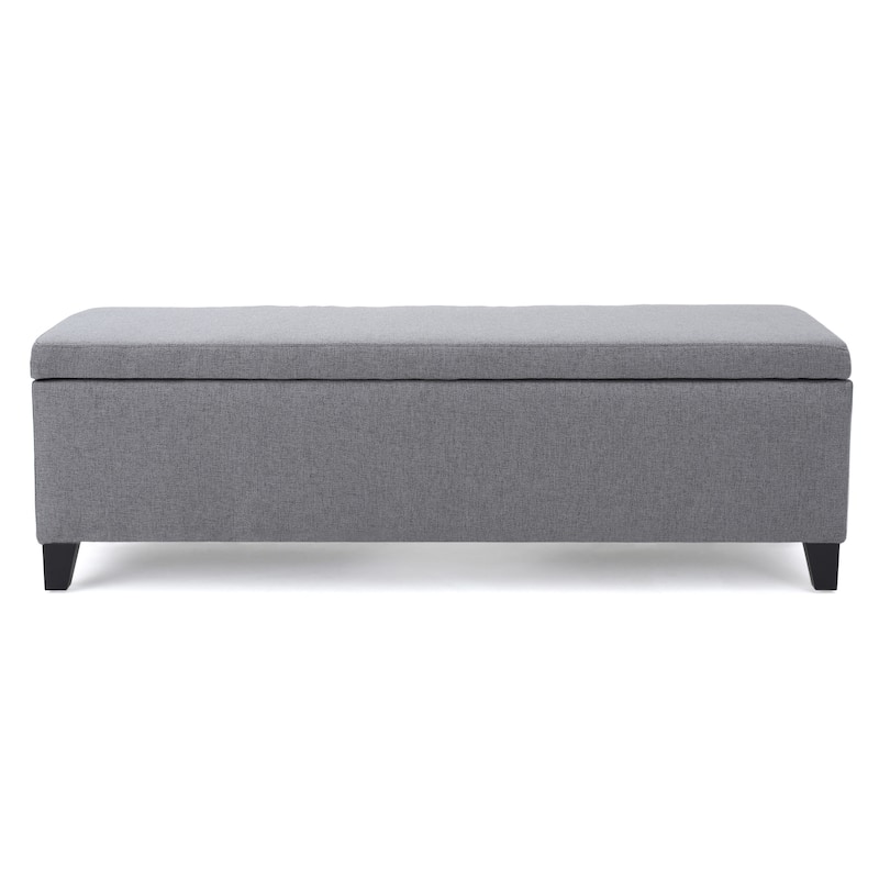 Modern Simple Shape Storage Ottoman Bench-Grey