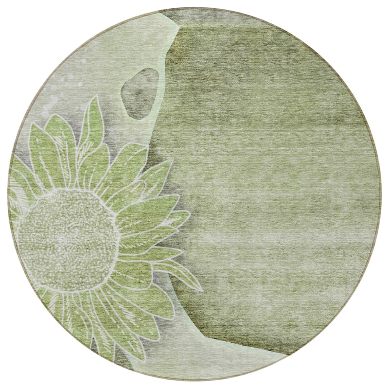 HomeRoots Floral Transitional Rectangle Outdoor Rug