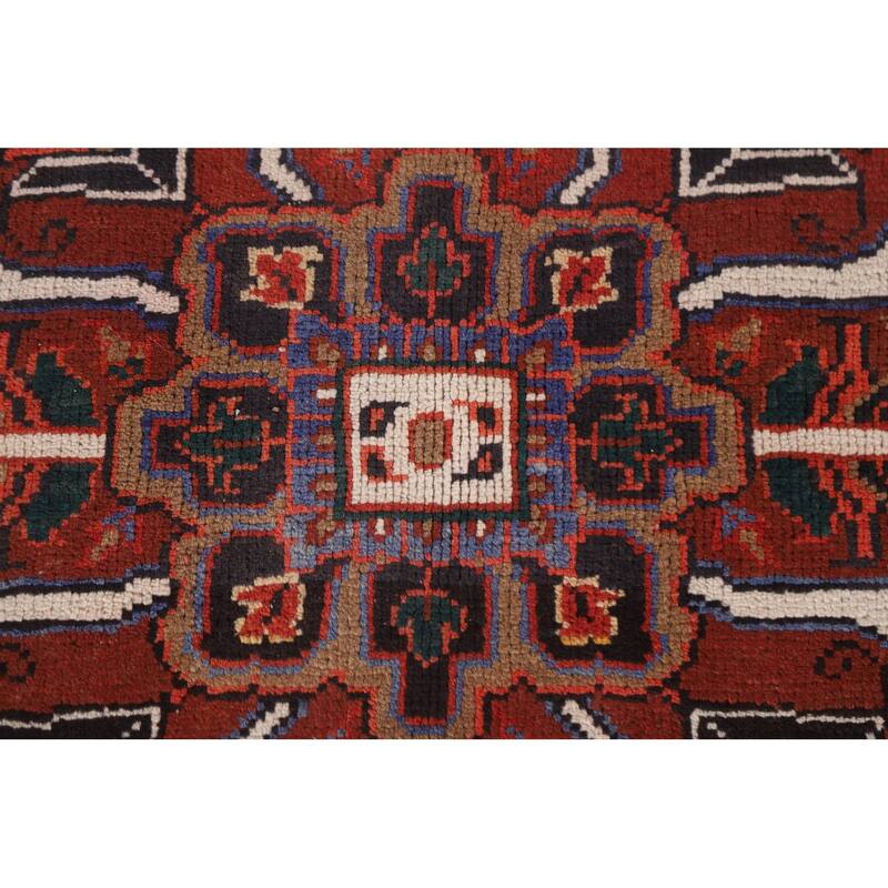 Hand Knotted Oriental 100% Wool Carpet Traditional Medallion Red Heriz Area Rug - 9' 7'' X 6' 11''