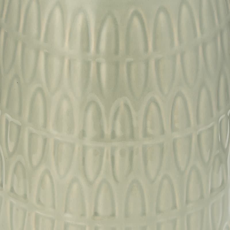 Sagebrook Home Ceramic Vase Carved Design Decorative Light Colored Table Vase for Home or Office Decor