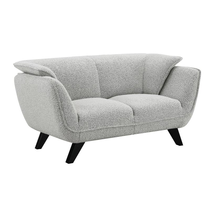 Light Gray Boucle Loveseat