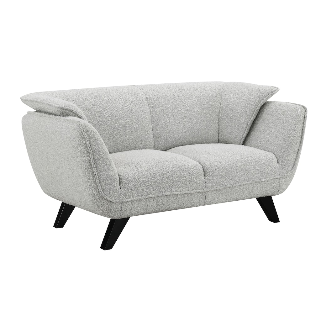Light Gray Boucle Loveseat