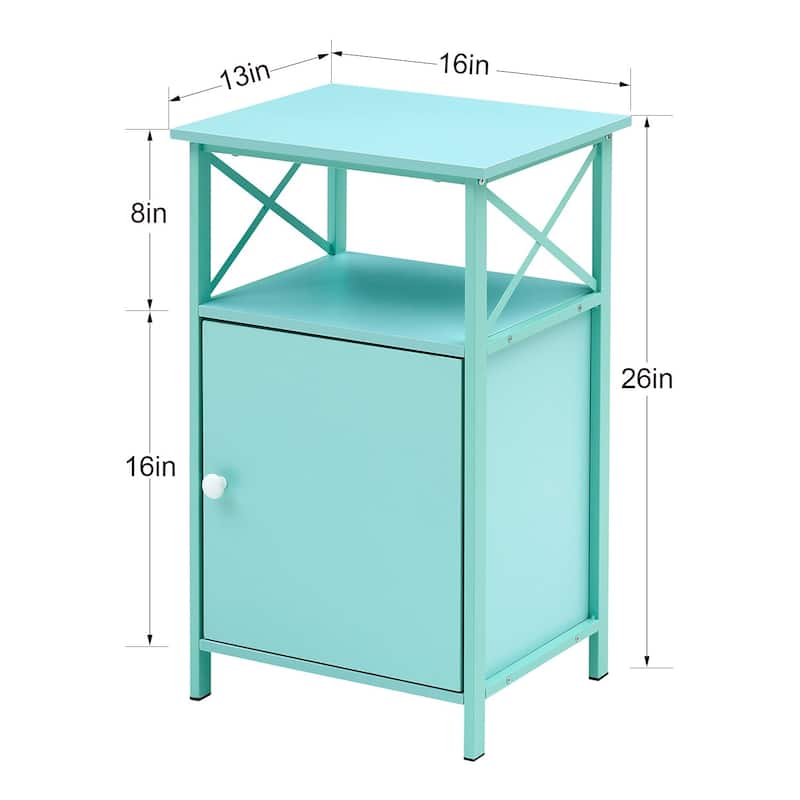 Javlergo Set of 2 Nightstand with Storage Cabinet