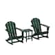 Laguna 3-Piece Adirondack Rocking Chairs and Side Table Set - Dark Green