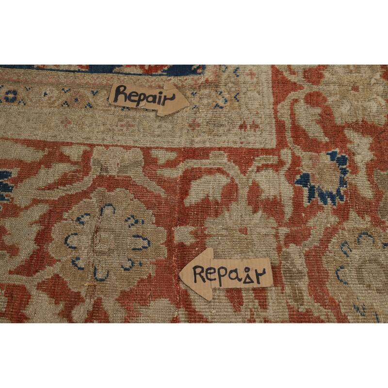 Pre-1900 Antique Vegetable Dye Sultanabad Persian Wool Carpet - 10'9" x 18'10"
