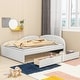 PU Upholstered Tufted Daybed with Two Drawers and Cloud Shaped ...