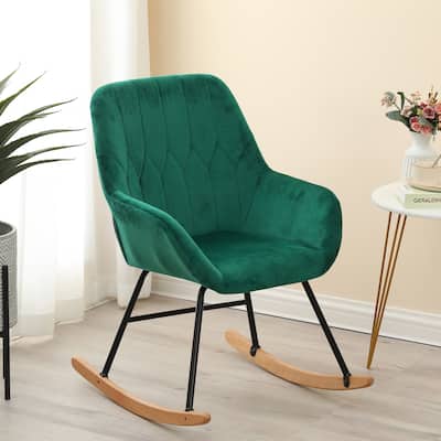 Upholstered Velvet Rocking Chair