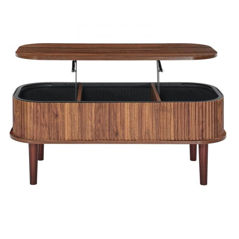 Mid-Century Lift-Top Coffee Table with Storage Compartments - 39.4 x 19 x 16 in