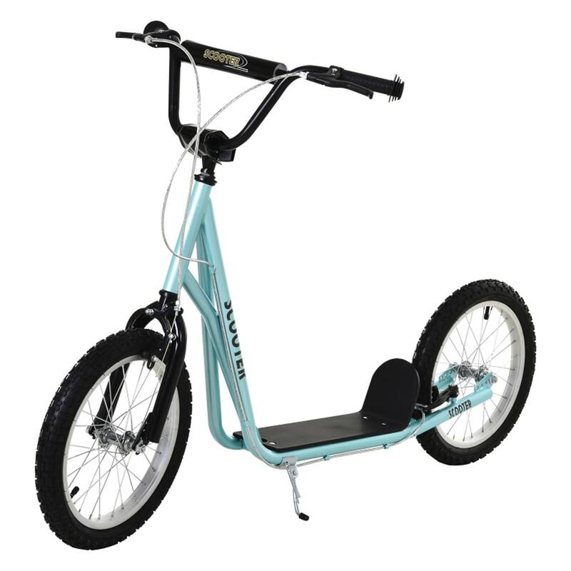 Children’s Ride-On Scooter with Soft Grip Handlebar and Anti-Slip Foot Deck for Outdoor Use - 54.75"L x 22.75"W x 35.5"-37.75"H - Blue