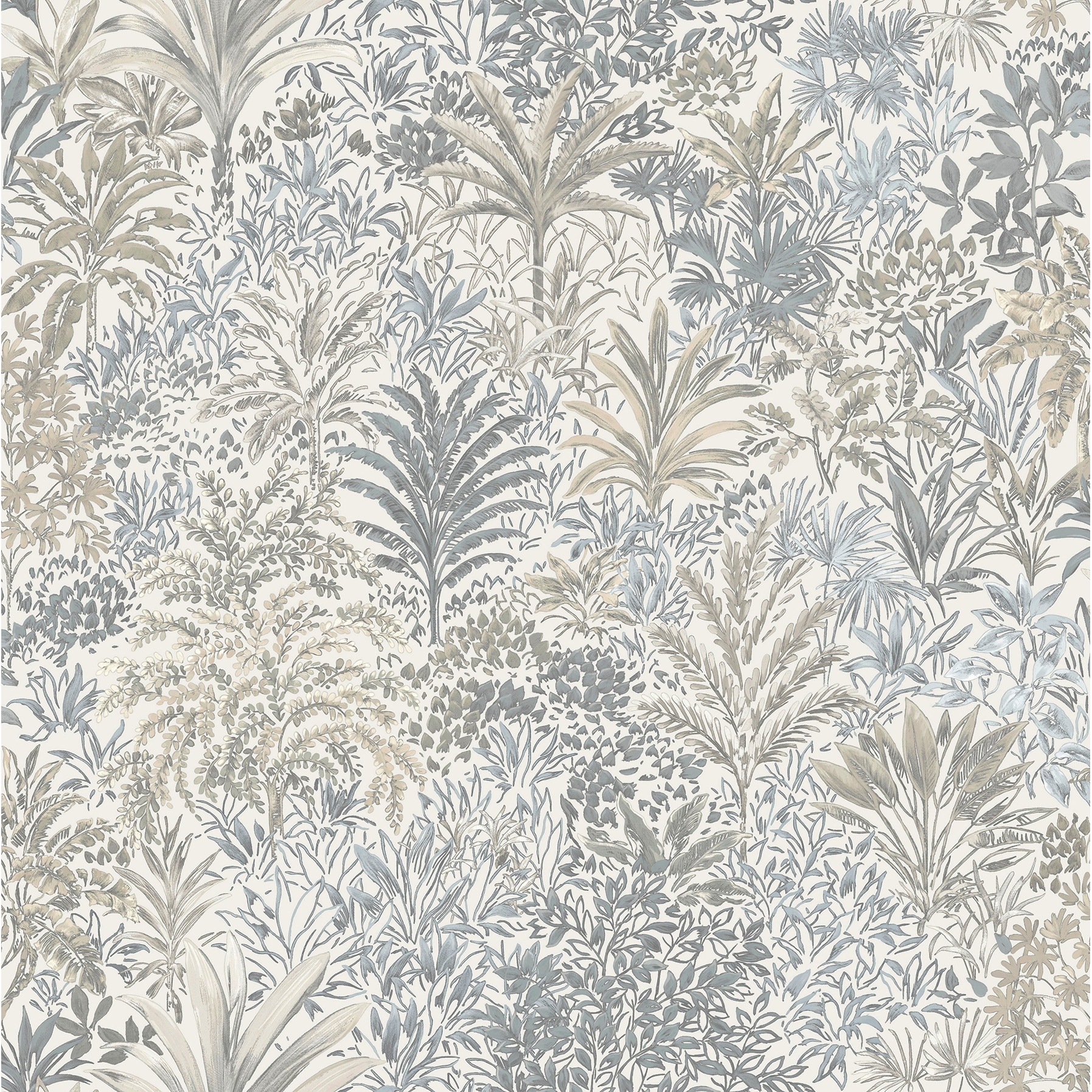 Fine Decor Meilani Natural & Grey Palm Landscape Wallpaper