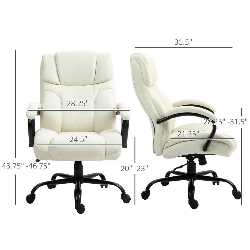 Big and Tall Executive Office Chair Adjustable Height Ergonomic High Back Linen Style Fabric