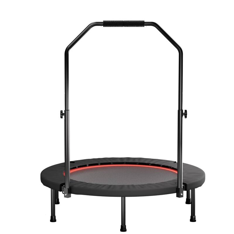 40inch Foldable Trampoline With Handle-Standard-Spring-Black - Black