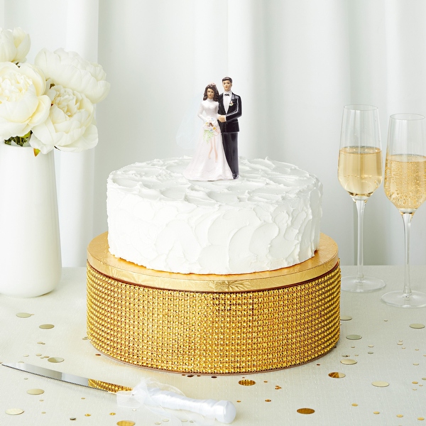 2 Piece Gold Rhinestone Cake Stand Set with 12 Cake Drum for Wedding Birthday On Sale Bed Bath Beyond 36224521