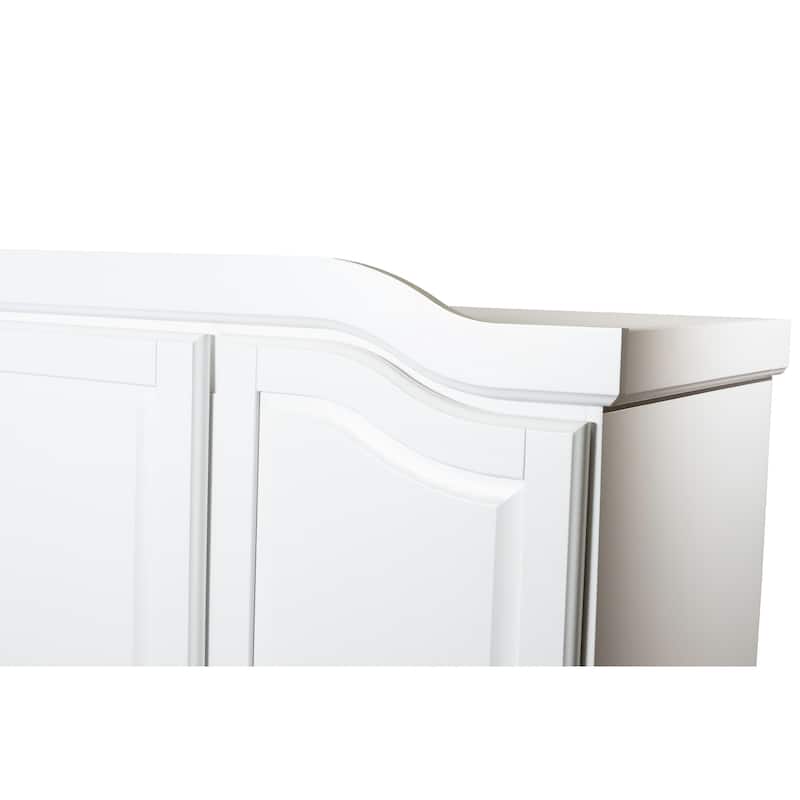 100% Solid Wood Kyle 4-Door Wardrobe Armoire with Mirrored Doors