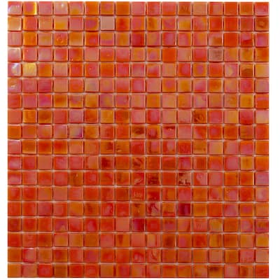 Apollo tile 12" x 12" Skosh Glossy Fire Orange Glass Tile (18.69 sq ft/case) - 20 Pack