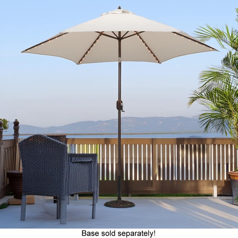 Tropishade 9ft Alum Bronze, Lighted Umbrella with Canvas Polyester cover