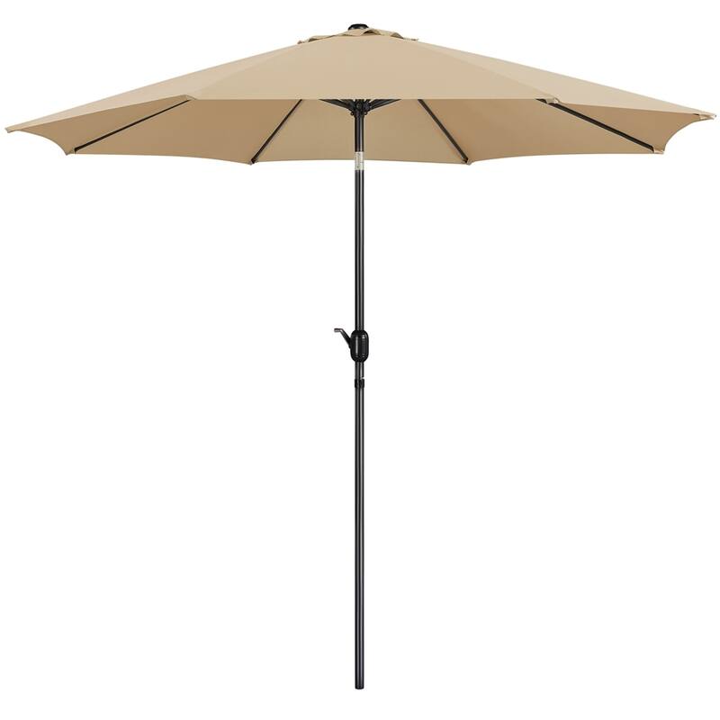 Yaheetech 10FT Patio Umbrella Outdoor Umbrella for Garden, Deck, Backyard, Pool, Beach - Tan