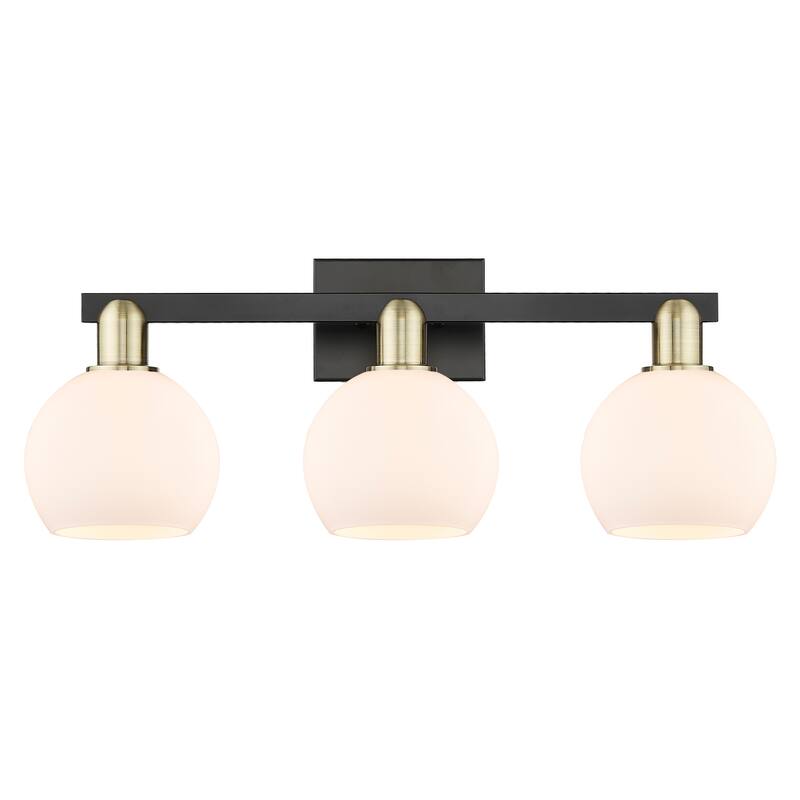 Innovations Lighting Endless Possibilities Arcadia - Athens - 3 Light 25" Bath Vanity Light - Matte White/Black Antique Brass