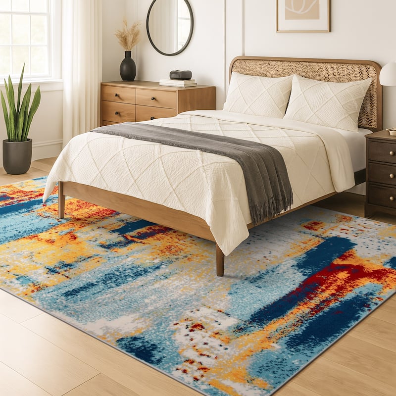 World Rug Gallery Bohemian Abstract Modern Area Rug