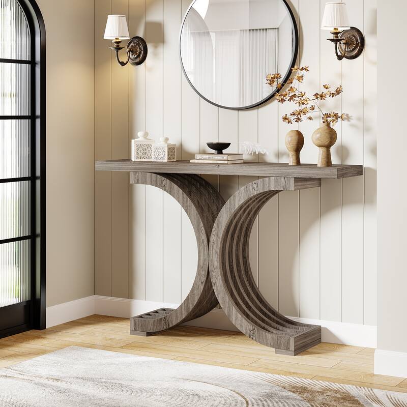 43" Modern Console Table with Gold Base, Geometric Entryway Sofa Table for Living Room Faux Marble, Gold