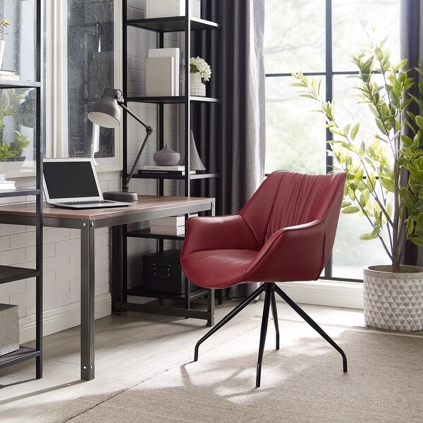 Shop Art-Leon Modern Faux Leather Desk Chair with Black ...