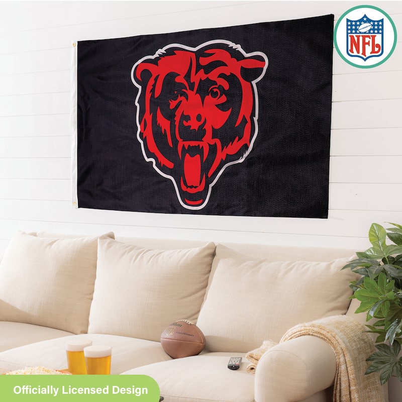 Chicago Bears Single Sided Flag w/ 2 Grommets, 3'x5'