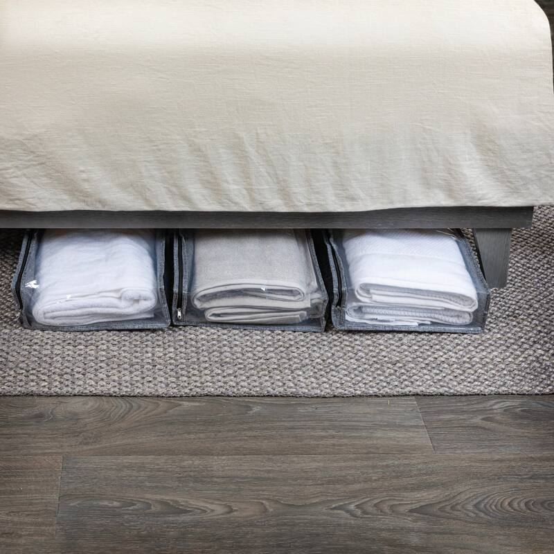 Household Essentials Zippered Sweater Storage Bags with Clear Vision Panel - 16.0"L x 13.3"W x 4.0"H