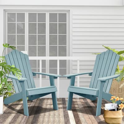 OVIOS Plastic Wood Adirondack Outdoor Patio Chair Set of 2