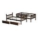 preview thumbnail 37 of 58, 2 in 1 Rubber Wood Bunk Bed with 2 Drawers,Twin Over Twin Kids Bed for Home