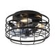 preview thumbnail 44 of 105, Caged Ceiling Fan with Light and Remote, 11.8–28 Inch Low Profile Fandelier, 6-Speed Quiet DC Motor, Black/Satin Nickel