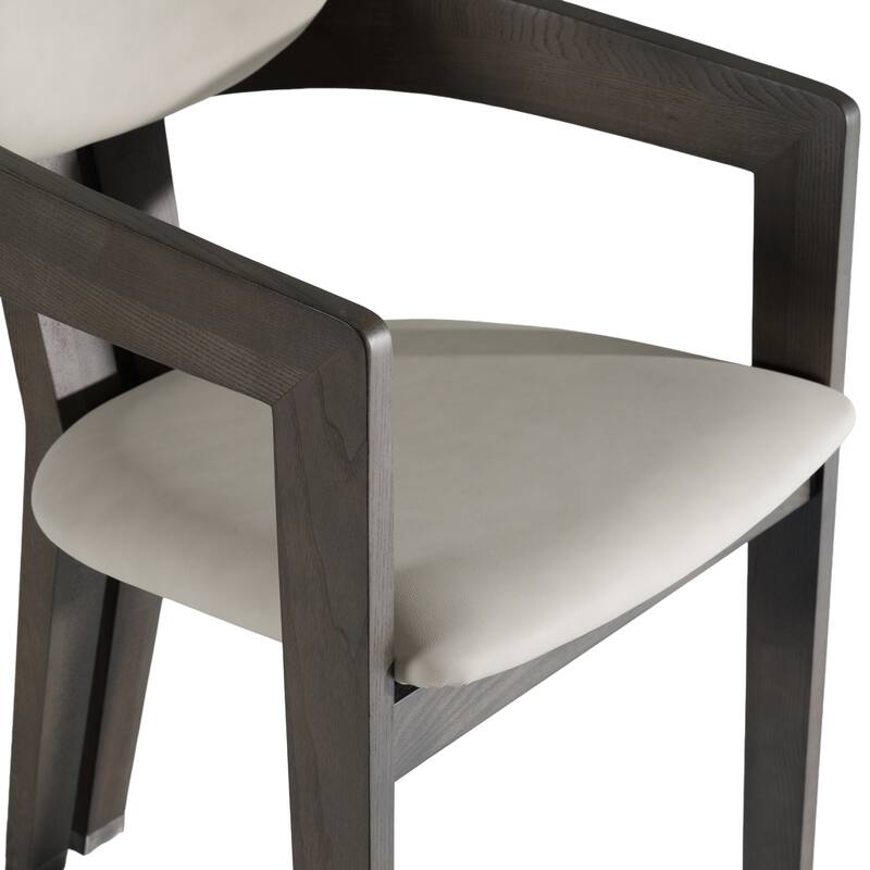 Modrest Thorne Light Grey and Dark Grey Arm Dining Chair