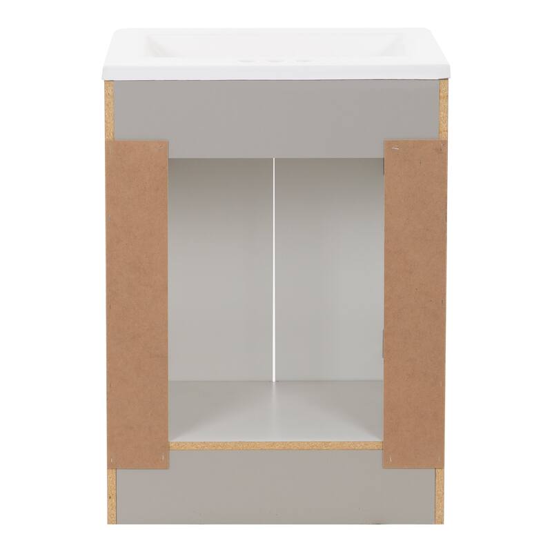 Spring Mill Cabinets Wyre 24" 2-Door Bathroom Vanity With White Sink Top