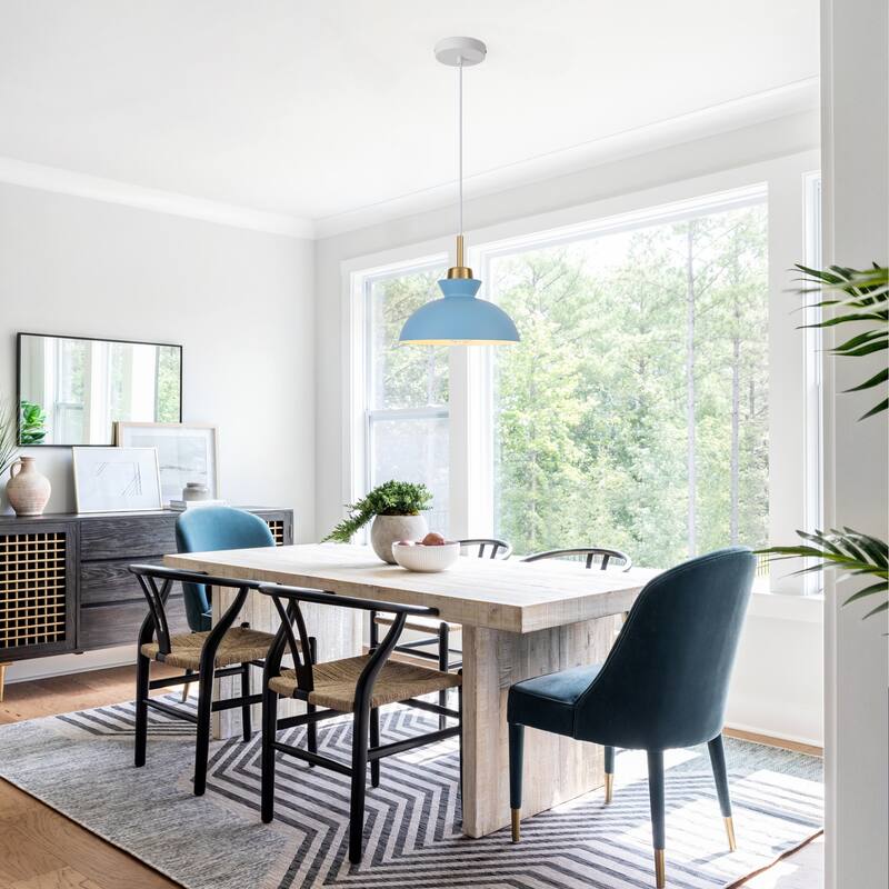1-Light Hanging Ceiling Pendant Light Chandelier Light Fixture with Metal Shade for Kitchen Island