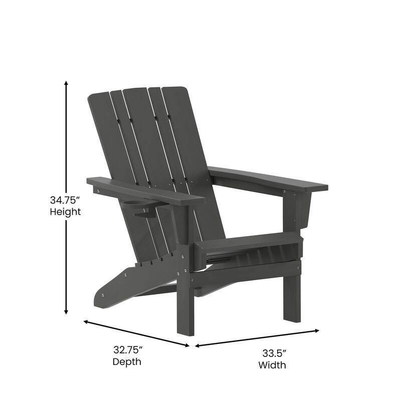 Flash Furniture FFOF57426 Joziah 34" Wide Polyethylene Adirondack