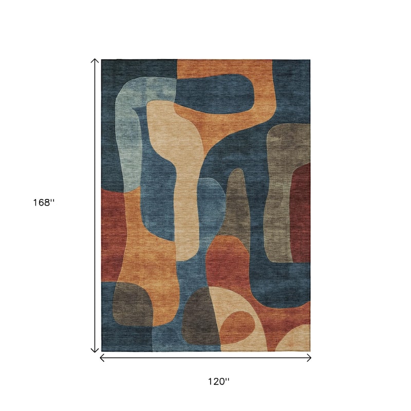 HomeRoots Abstract Transitional Rectangle Outdoor Rug