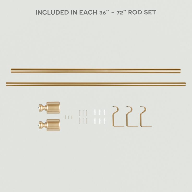 ATI Home Rino 1" Adjustable Window Curtain Rod and Finial Set
