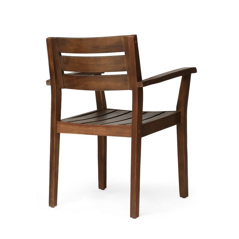 Acacia Wood Patio Armchair Set of 2