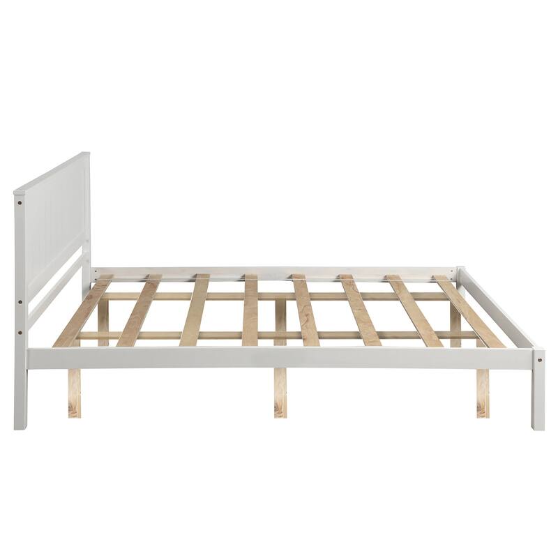 Twin/Full/Queen Wood Frame Platform Bed with Headboard