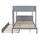 preview thumbnail 17 of 18, Full-Over-Full Bunk Bed with Twin size Trundle, Storage and Desk,with 2 USB and 2 three-holes Plugs