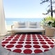 preview thumbnail 112 of 118, Machine Washable Indoor/ Outdoor Polka Dots Chantille Rug Red - 8' x 8'