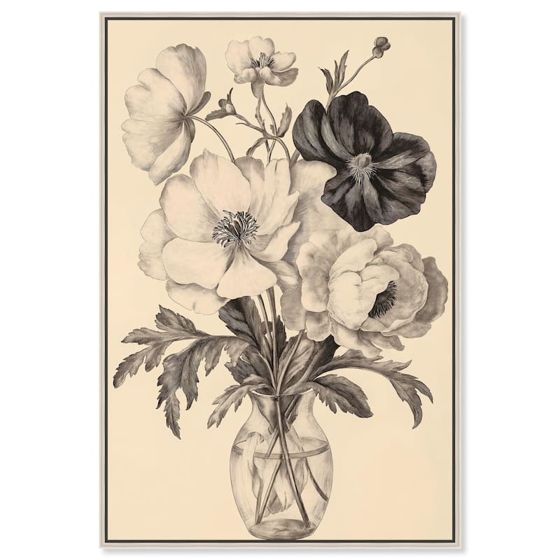 Herbarium's Hush II Canvas by Art Remedy - Silver - 24" x 36"