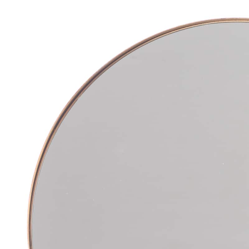 Brio Lighting Golden Modern 30" Round Framed Wall Mirror