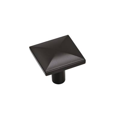 Extensity 1-1/8 in (29 mm) Length Flat Black Cabinet Knob - 10 Pack - 1.125
