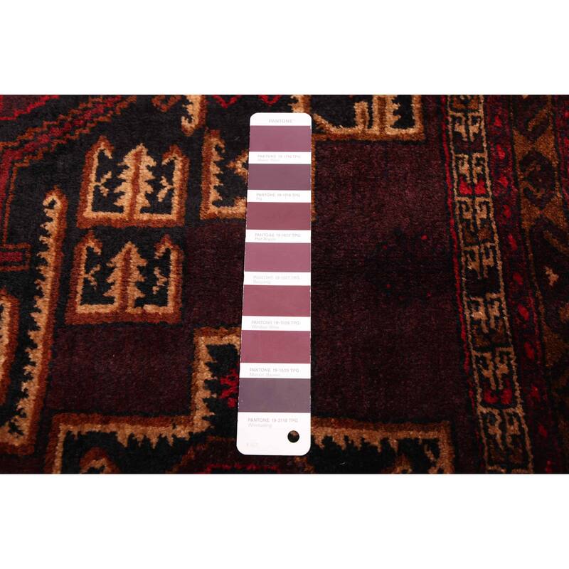 ECARPETGALLERY Hand-knotted Teimani Dark Burgundy Wool Rug - 3'7 x 6'2