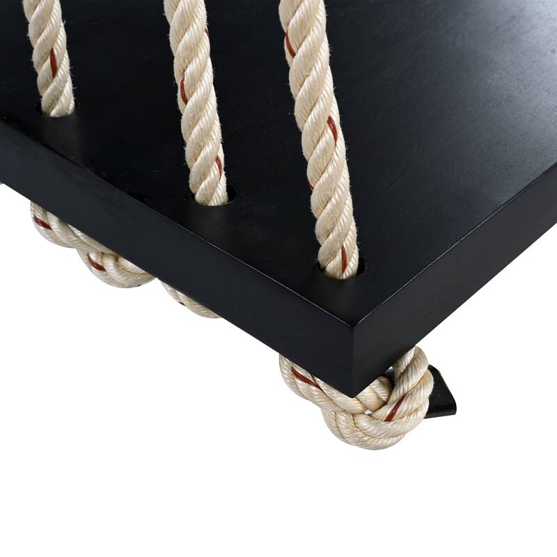 TOPMAX Patio Wooden Swing Chair, Hanging Porch Swing Bench