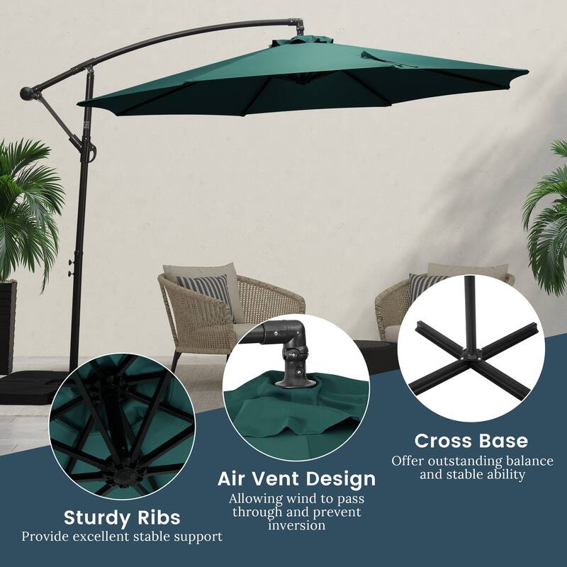 Weller 10-foot Offset Cantilever Hanging Patio Umbrella