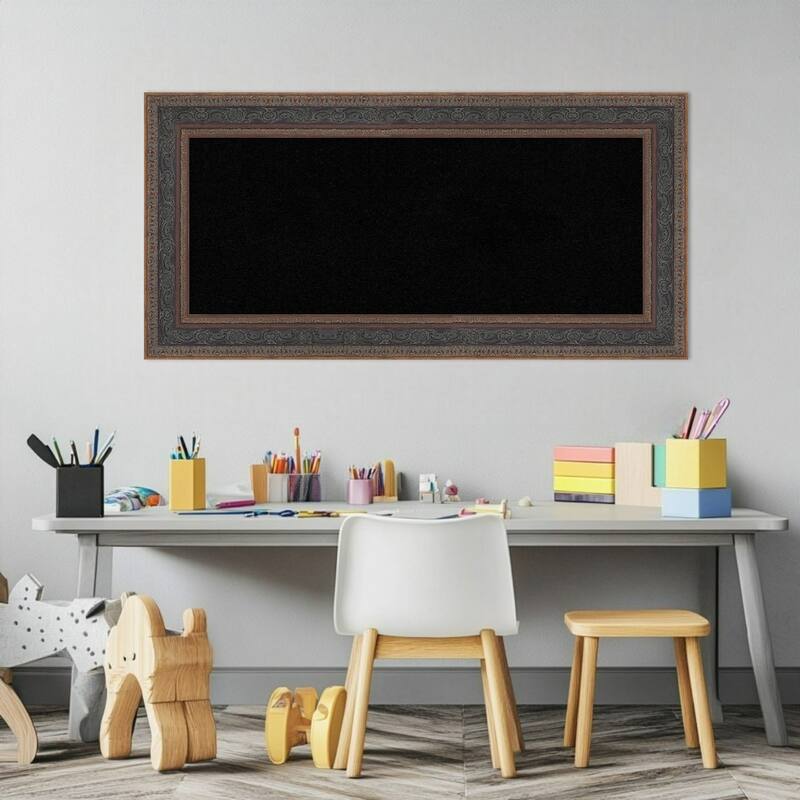 Attic Aged Bronze Wood Framed Cork Board - Bulletin Board, Organization Board, Pin Board