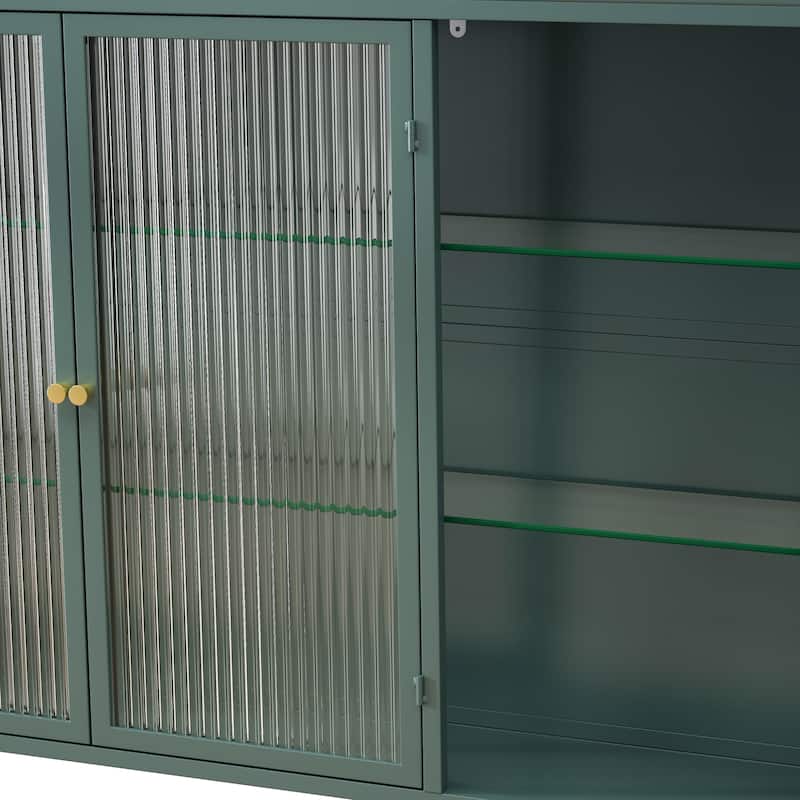 Modern Minimalist 3 Door Arched Wall Mounted Glass Cabinet