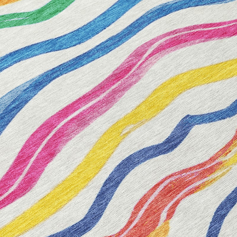 HomeRoots Striped Transitional Rectangle Outdoor Rug