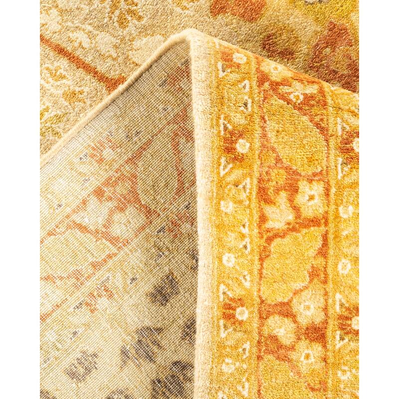 Overton Handknotted Wool Traditional Oriental Ivory Area Rug - 6' x 9'